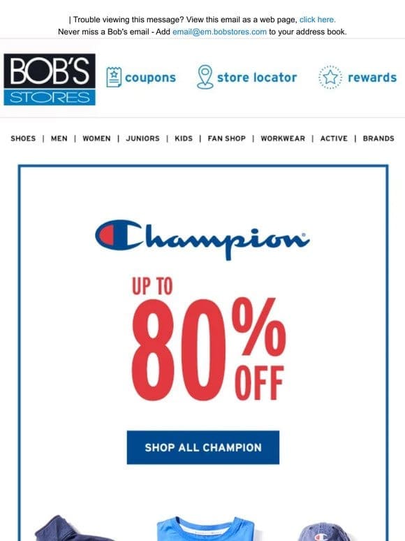 Champion Up to 80% OFF!