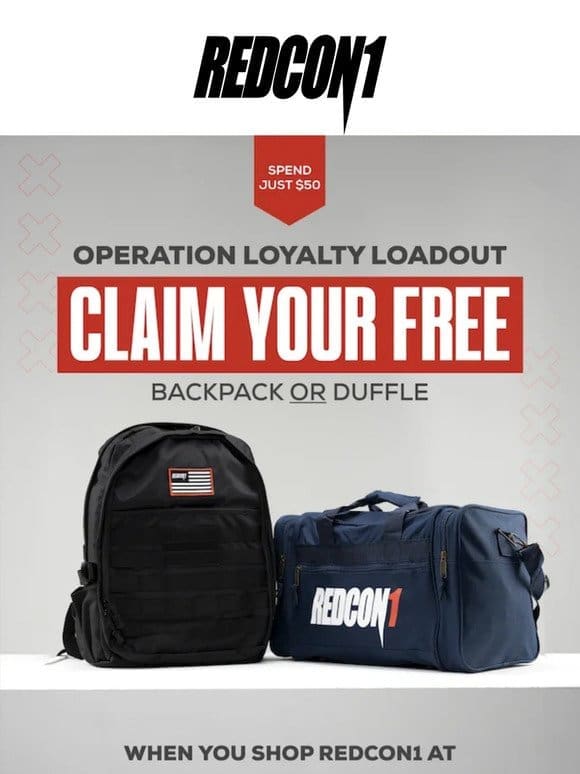 Claim your FREE premium backpack or mini duffle