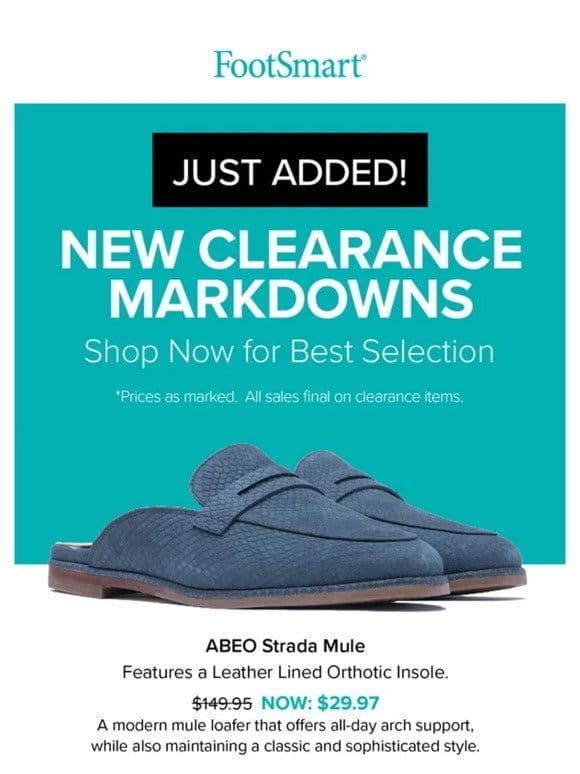 Clearance Markdowns Just Added!