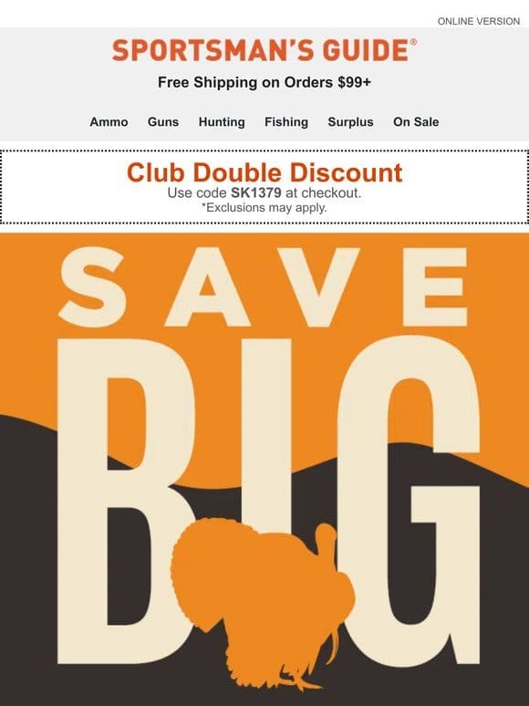 Club Double Discount Start Today