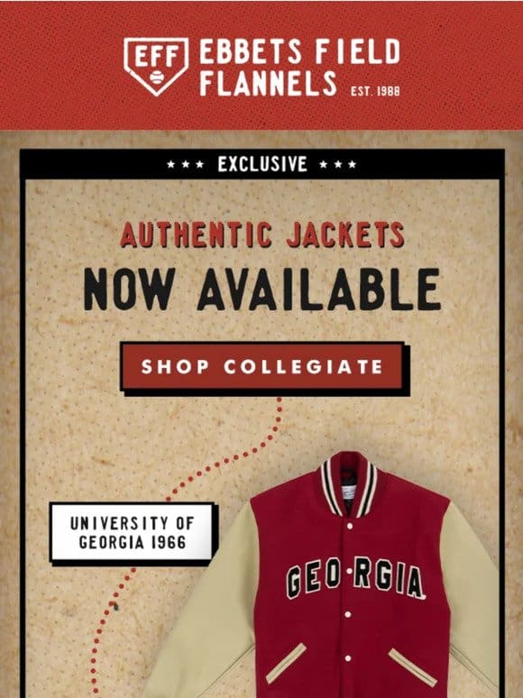 Collegiate Authentic Jackets Now Available