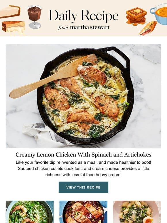 Creamy Lemon Chicken With Spinach and Artichokes