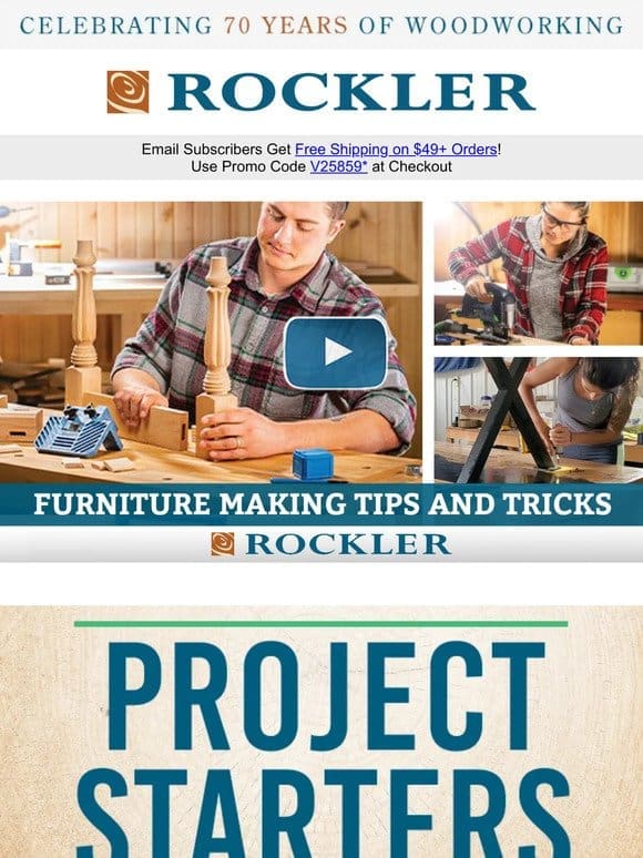 Create with Confidence: Learn Furniture Skills and Save during the Project Starter Sale!