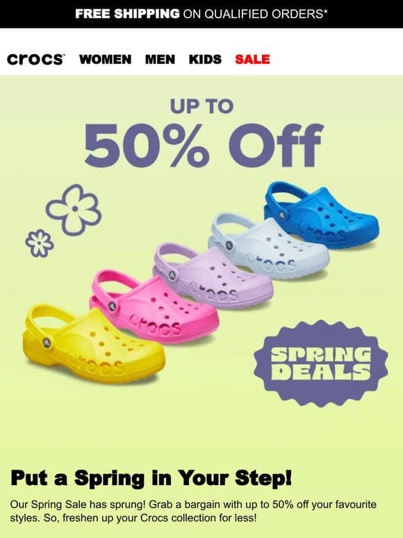 Crocs Up to 50% off!