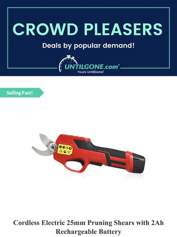 Crowd Pleasers – 82% OFF Cordless Electric 25mm Pruning Shears