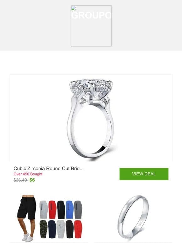Cubic Zirconia Round Cut Bridal Ring With Baguette Cut Side Stones and More