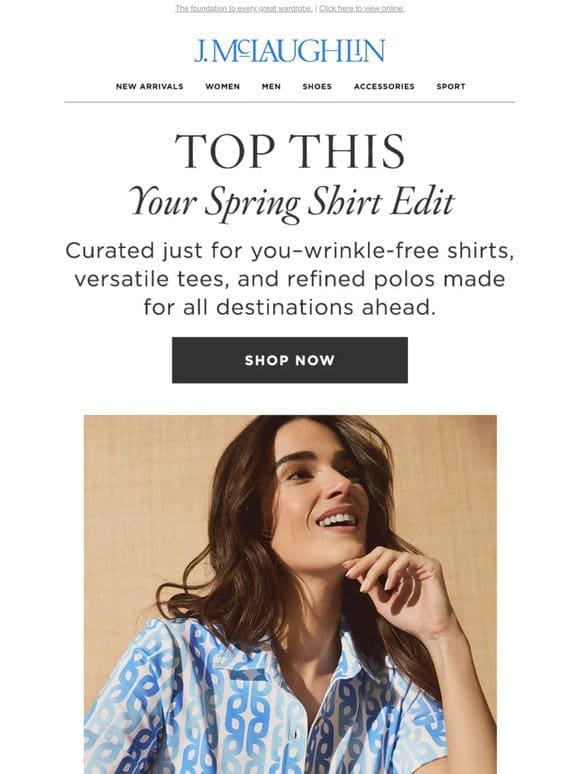 Curated Just For You: Spring Shirts