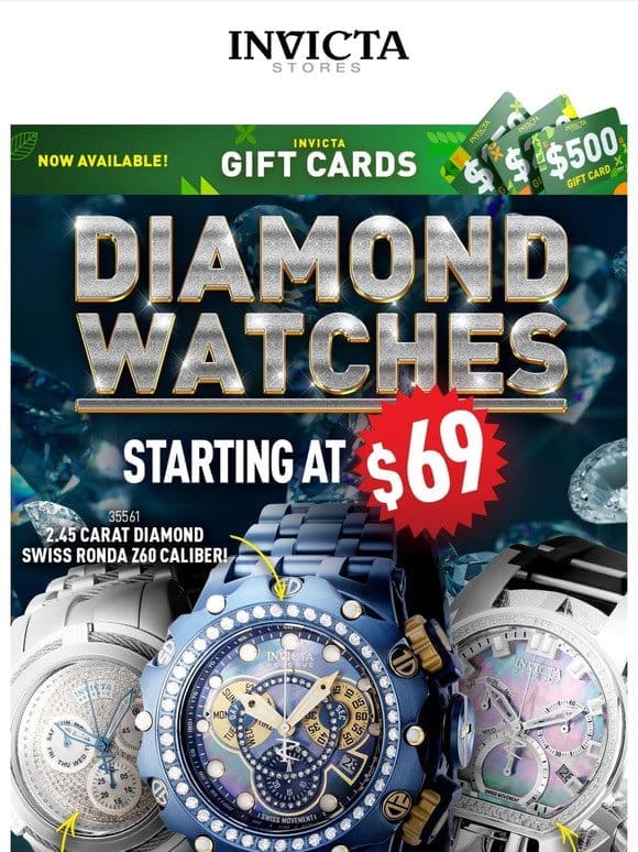 DIAMOND Watches STARTING At $69❗✨
