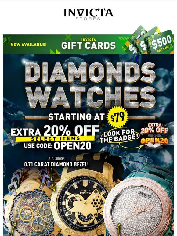 DIAMONDS Starting At $79+EXTRA 20% OFF