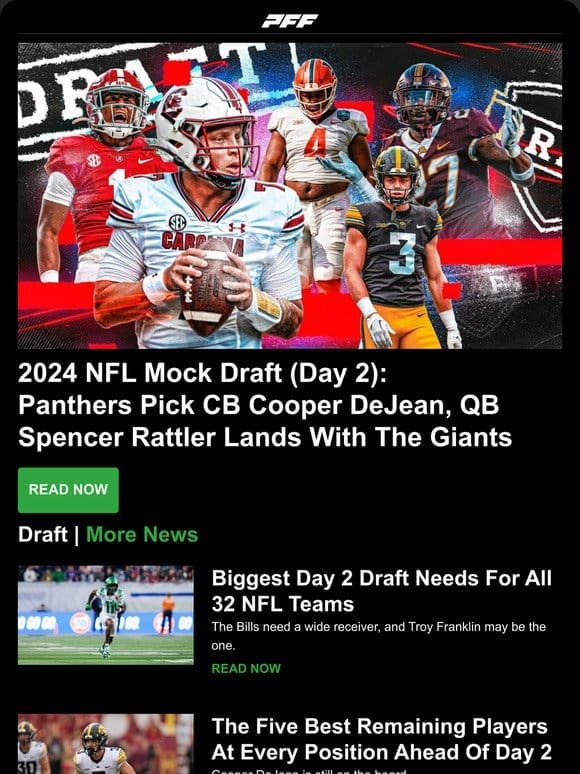 Day 2 Mock Draft， Biggest Needs， Best Remaining Players