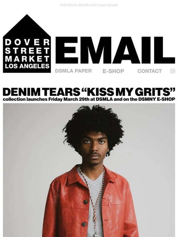 Denim Tears “Kiss My Grits” collection launches Friday March 29th at DSMLA and on the DSMNY E-SHOP