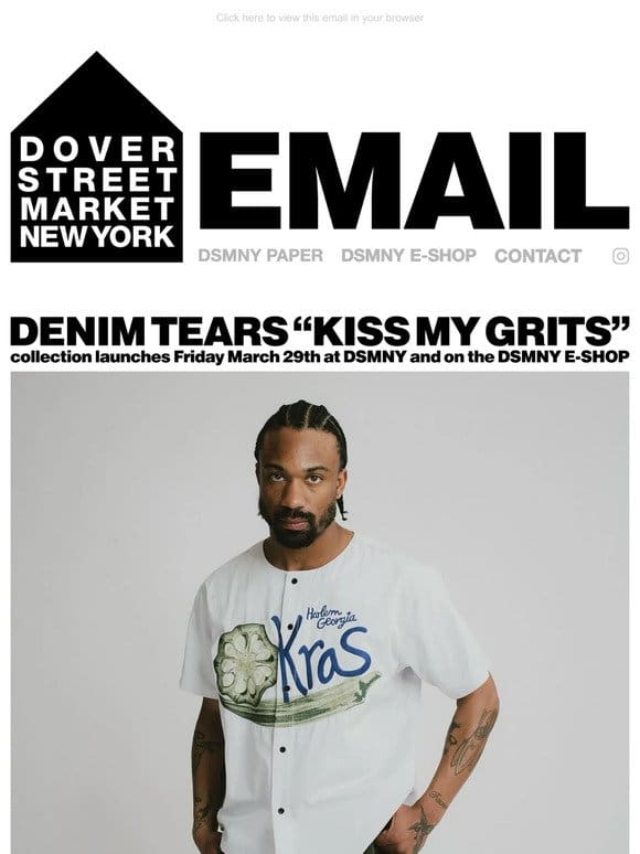 Denim Tears “Kiss My Grits” collection launches Friday March 29th at DSMNY and on the DSMNY E-SHOP