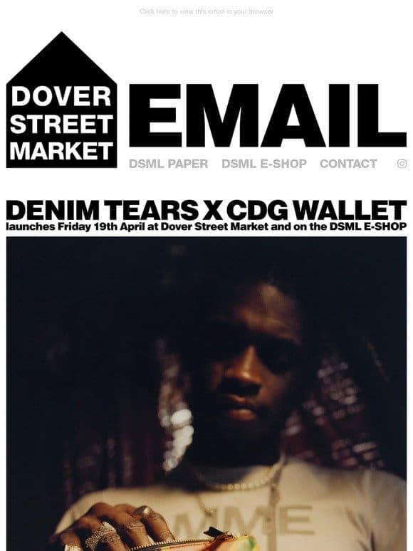 Denim Tears x CDG Wallet launches Friday 19th April at Dover Street Market and on the DSML E-SHOP