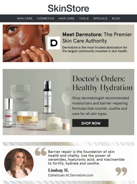 Derm’s favorite moisturizers — now at Dermstore