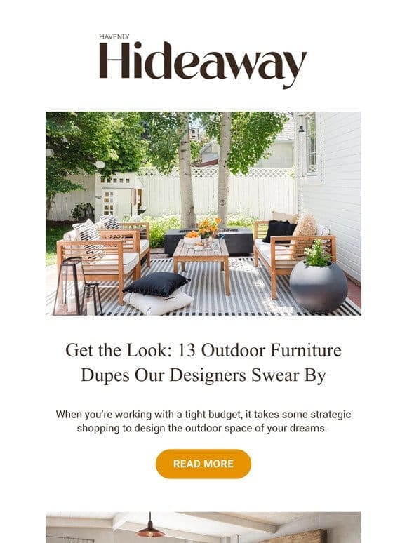 Designer-sourced outdoor furniture dupes