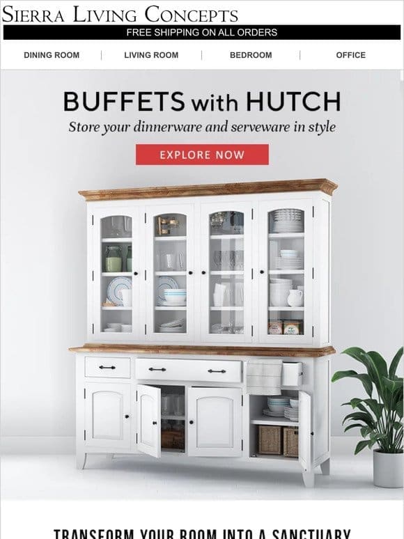 Dining Redefined: Buffet， Hutch Aligned