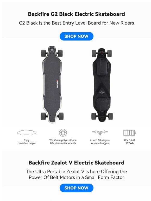 Discover Backfire’s Most Popular Electric Skateboard here