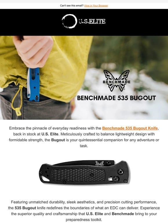 Discover the Ultimate EDC: The Benchmade 535 Bugout Knife at U.S. Elite