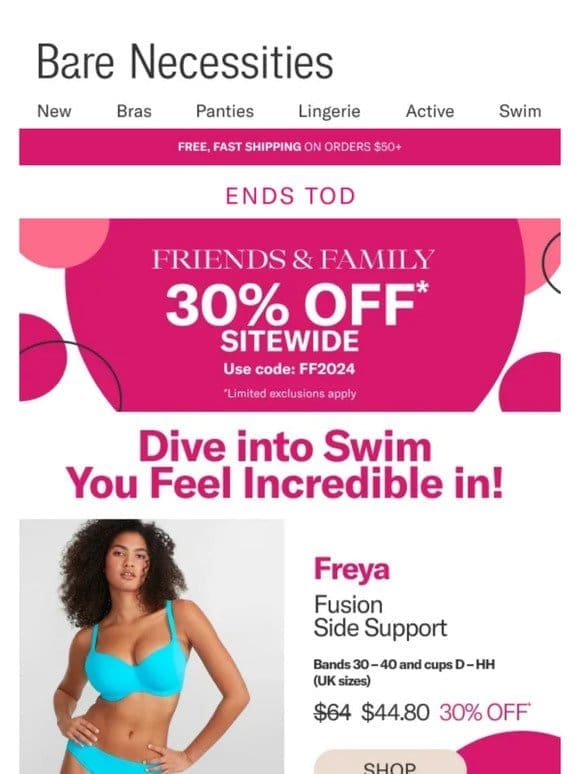 Dive In: Up To 30% Off Swim | Friends & Family Ends Today
