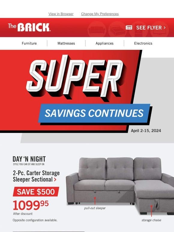 Dive Into Discounts! Super Savings Sale Continues at The Brick!