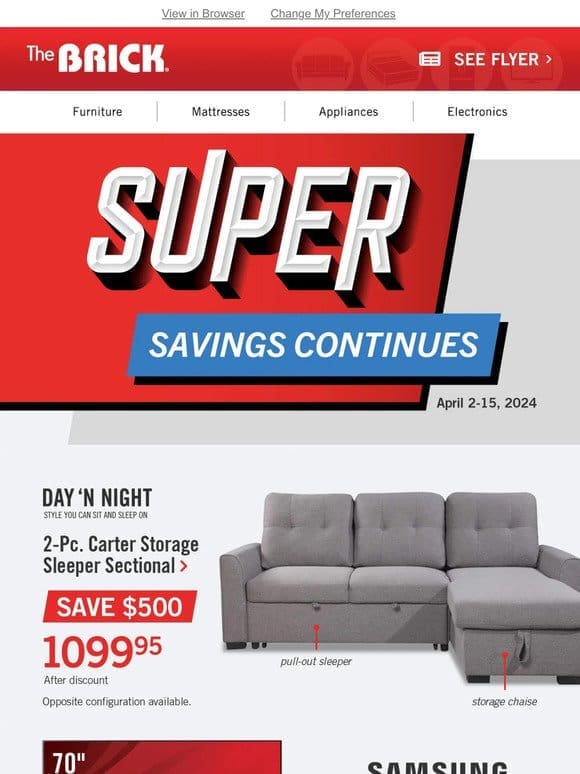 Dive Into Discounts! Super Savings Sale Continues at The Brick!