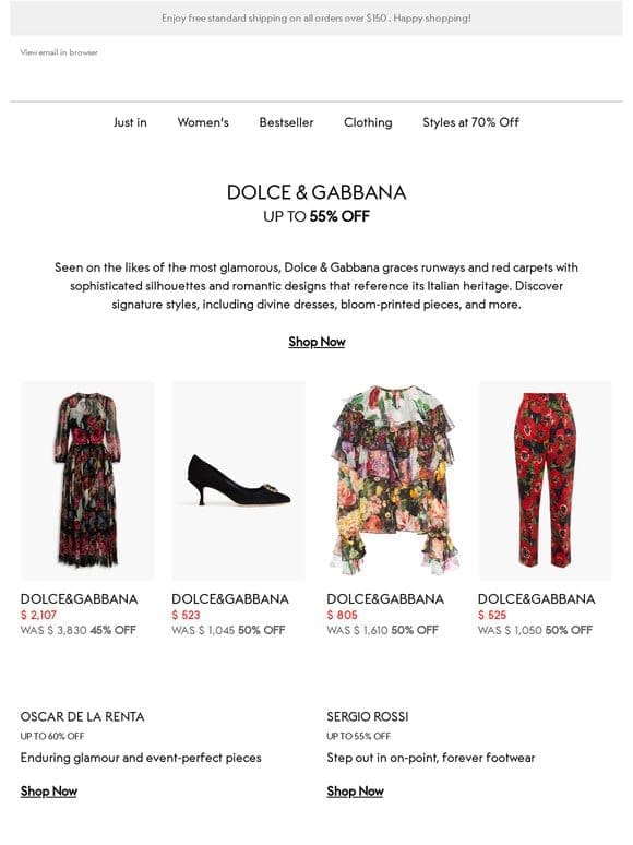 Dolce & Gabbana at up to 55% off