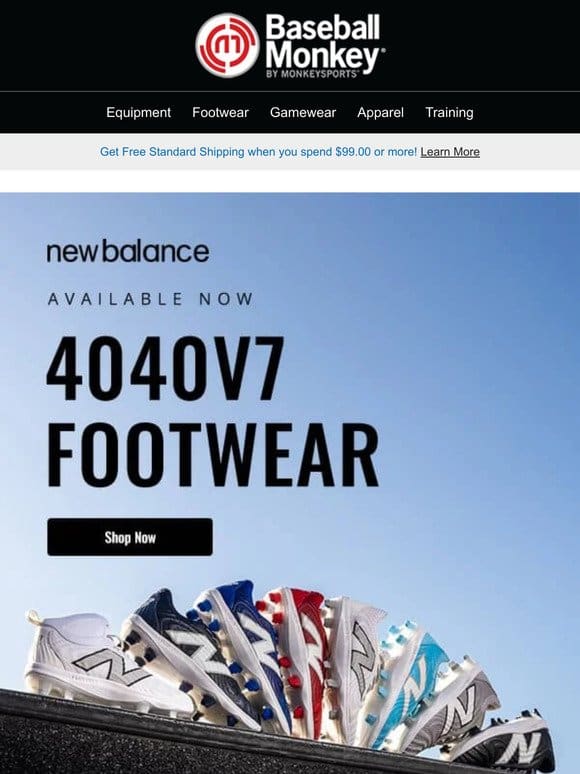 Dominate the Diamond with New Balance 4040v7 Baseball Footwear!  ⚾