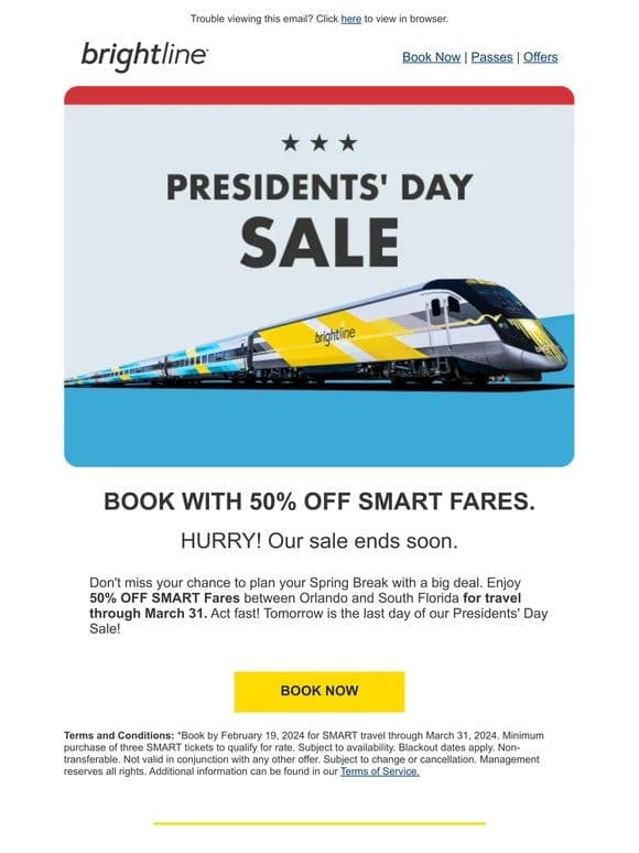 Don’t Miss 50% OFF SMART Fares