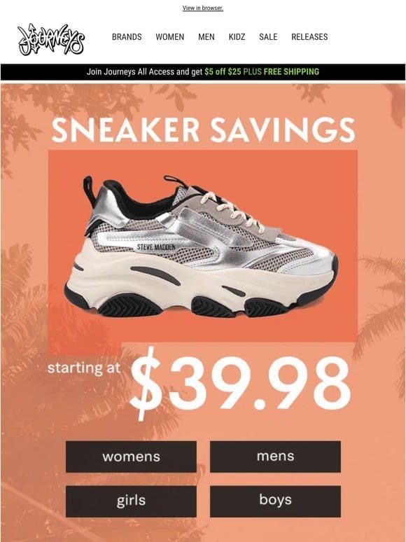 Don’t Miss Out， Sneaker Savings Inside ⬇️