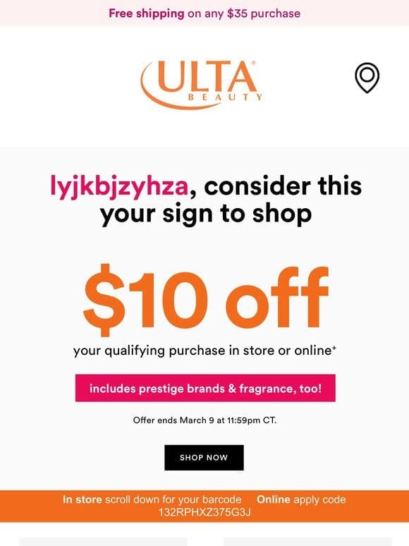 Don’t forget!   $10 off  ️ In store or online!