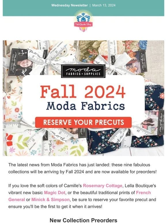 Don’t miss these NEW DROPS from Moda Fabrics!