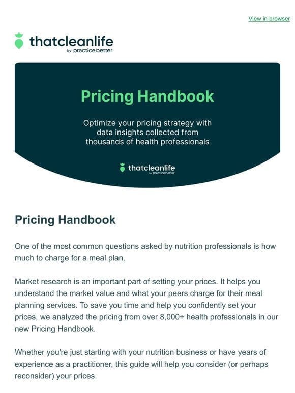 Download our pricing handbook now