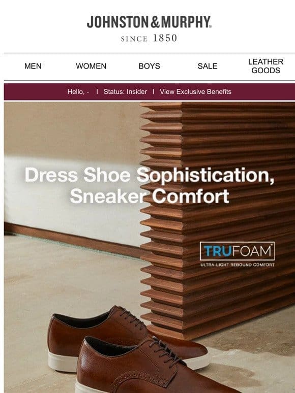 Dress Shoe Sophistication， Sneaker Comfort