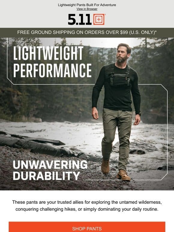 Durable Performance   Our Lightweight Pants Are Built For Adventure  ️