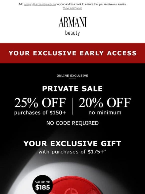 EARLY ACCESS: Up to 25% OFF starts now only for you