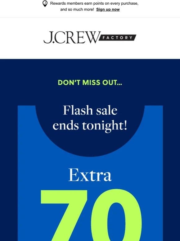 ENDS SO SOON: Extra 70% OFF clearance styles…