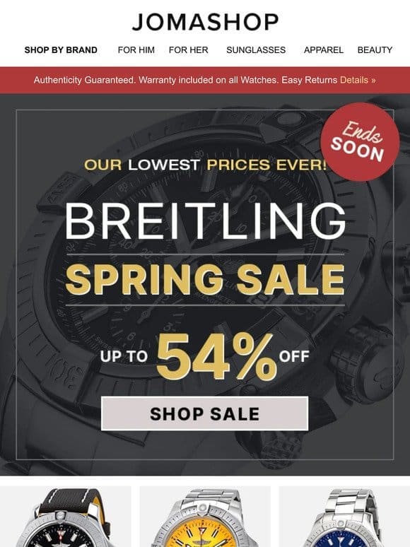 ENDS SOON ⚫ BREITLING (Lowest Prices Ever!)