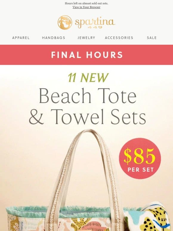 ENDS TONIGHT: $85 Beach Tote & Towel Sets