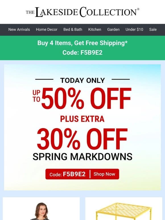 ENDS TONIGHT! Extra 30% Off Spring Markdowns!