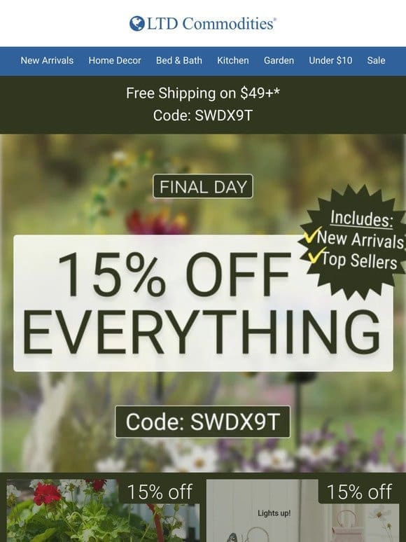 EVERYTHING on Sale…Ends TONGIHT!⏰