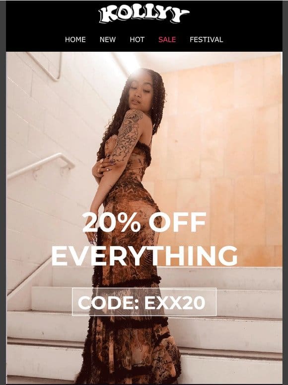 EXCLUSIVE 20% OFF DRESS EXX