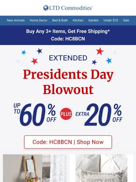 EXTENDED! 1 More Day of Presidential Discounts!