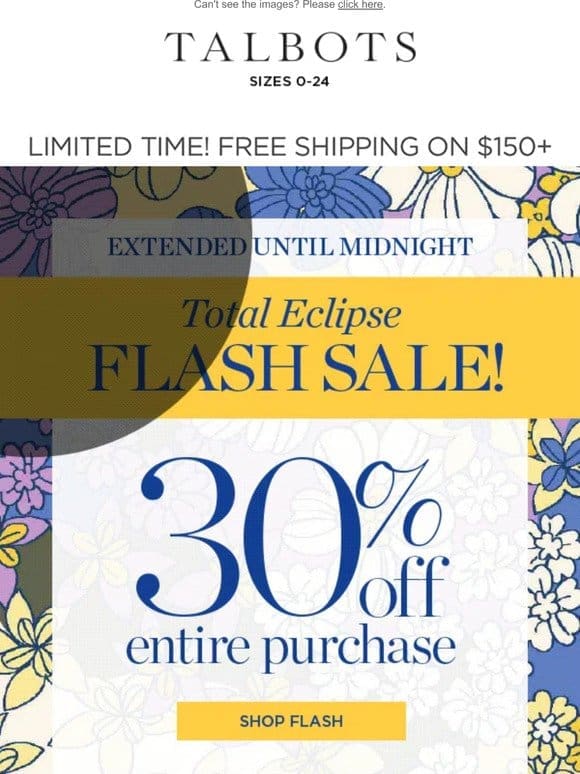 EXTENDED! ☀️ 30% off everything FLASH SALE