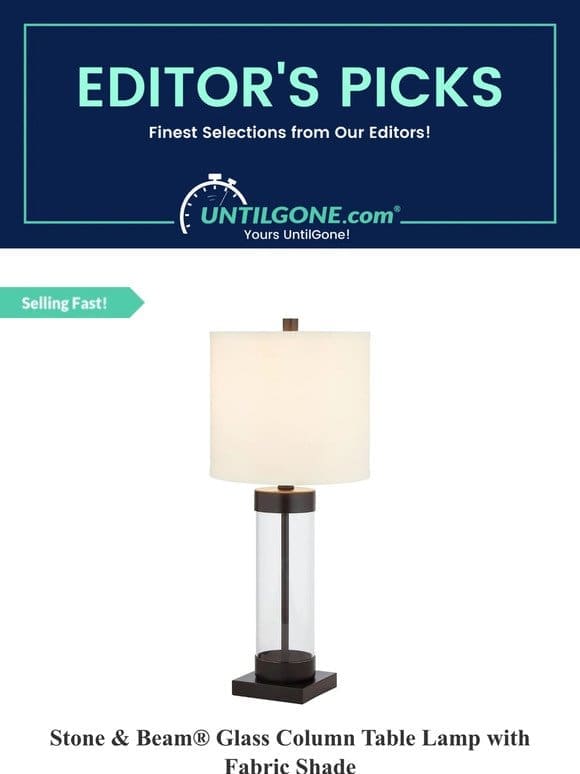 Editor’s Picks – 83% OFF Stone & Beam® Glass Column Table Lamp