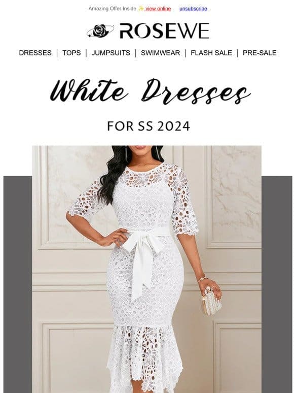 Elegant WHITE dresses for any occasion!