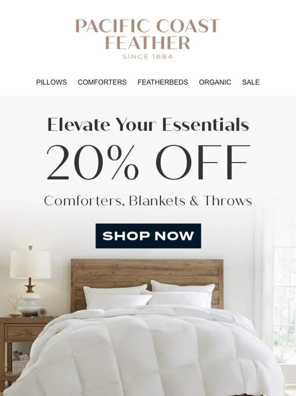 Elevate Your Bedding Essentials With 20% OFF