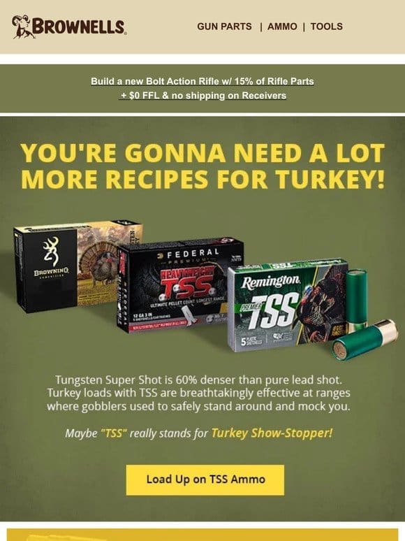 End of Season Blowout: Load up on Turkey ammo!