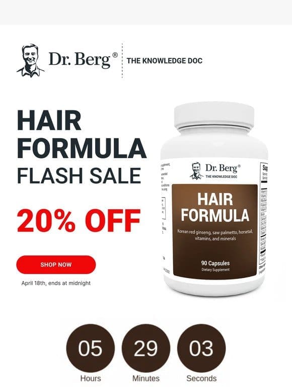 Ending soon! 20% off Hair Formula