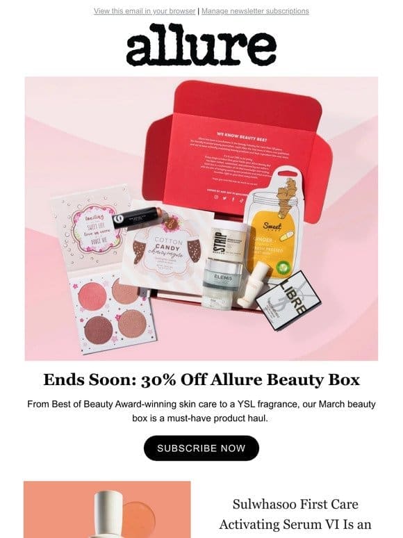 Ends Soon: 30% Off Allure Beauty Box