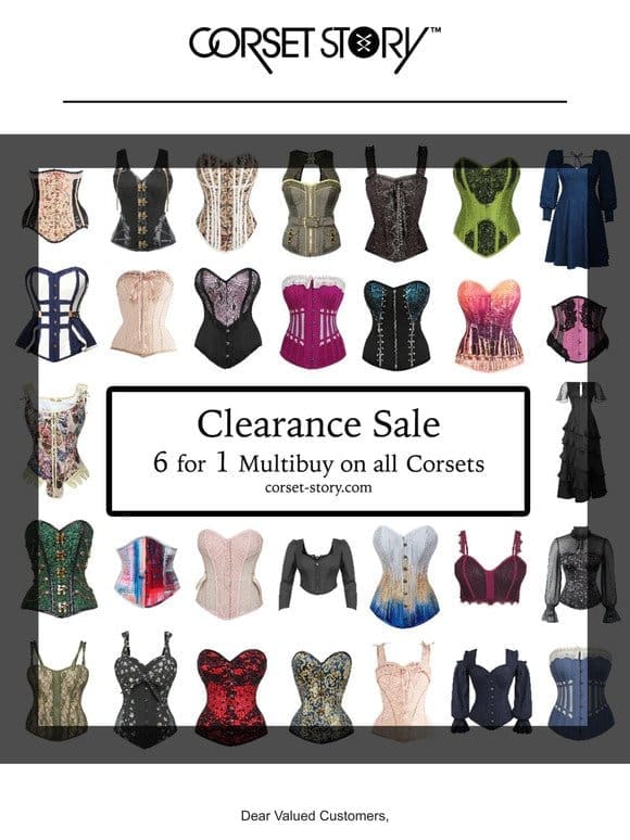 Ends Today – 6 for 1 Multibuy on all corsets